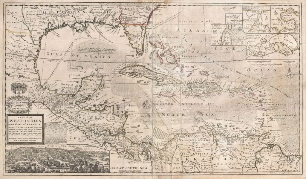Mapa de las Indias Occidentales de Herman Moll 1732